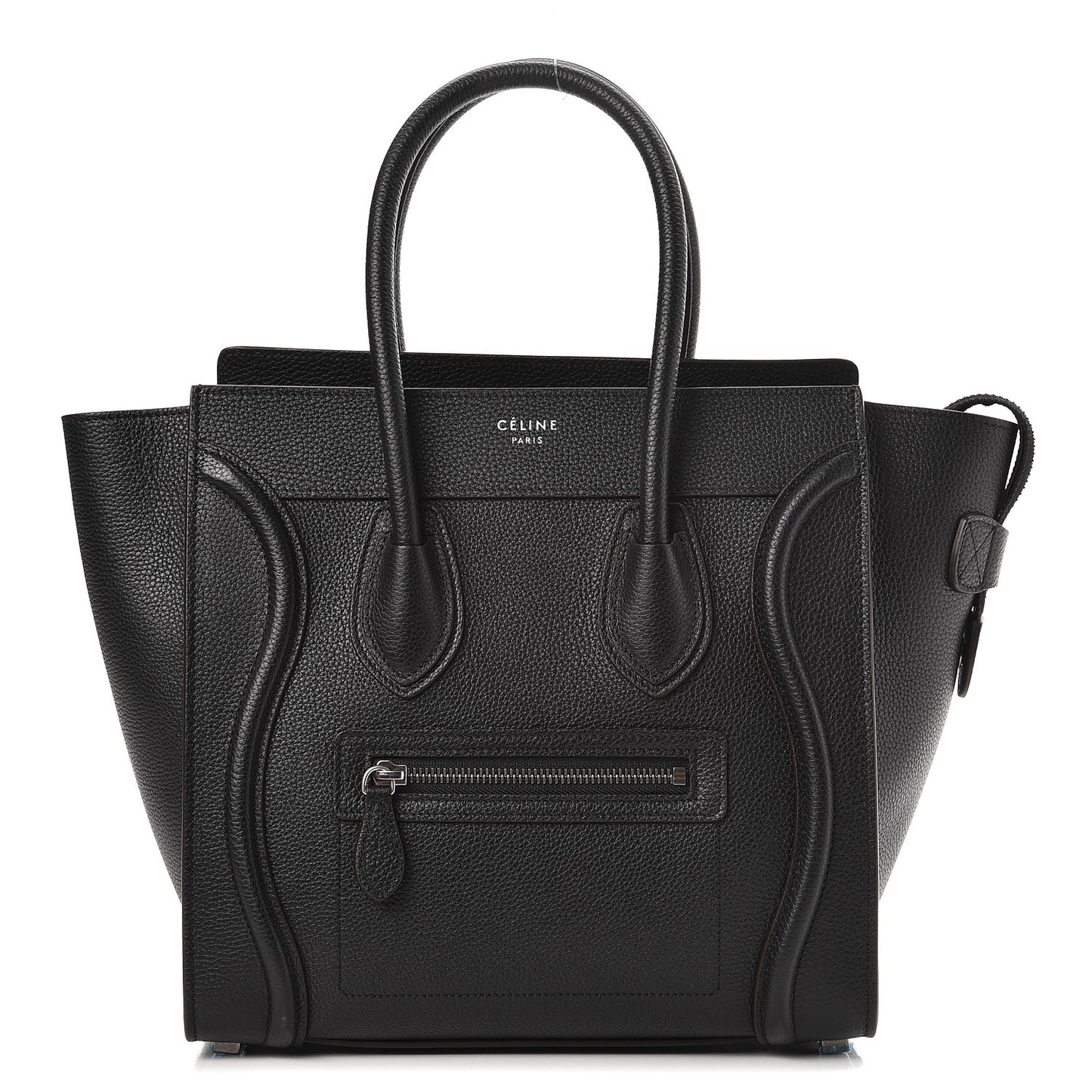 Drummed Calfskin Micro Luggage Black