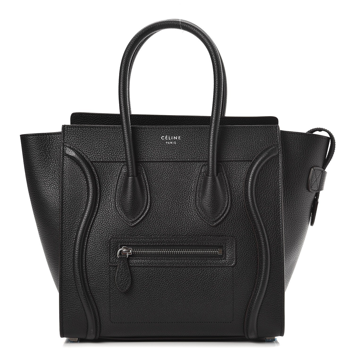 Celine Drummed Calfskin Micro Luggage Black 1 of 7