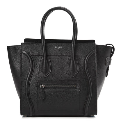 Celine Drummed Calfskin Micro Luggage Black 1 of 7
