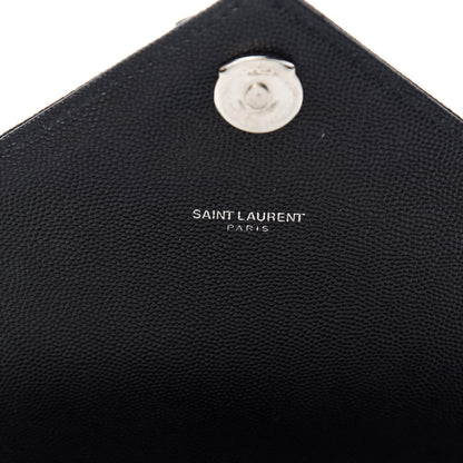 Saint Laurent Grain De Poudre Matelasse Chevron Large Monogram Satchel Black 7 of 11
