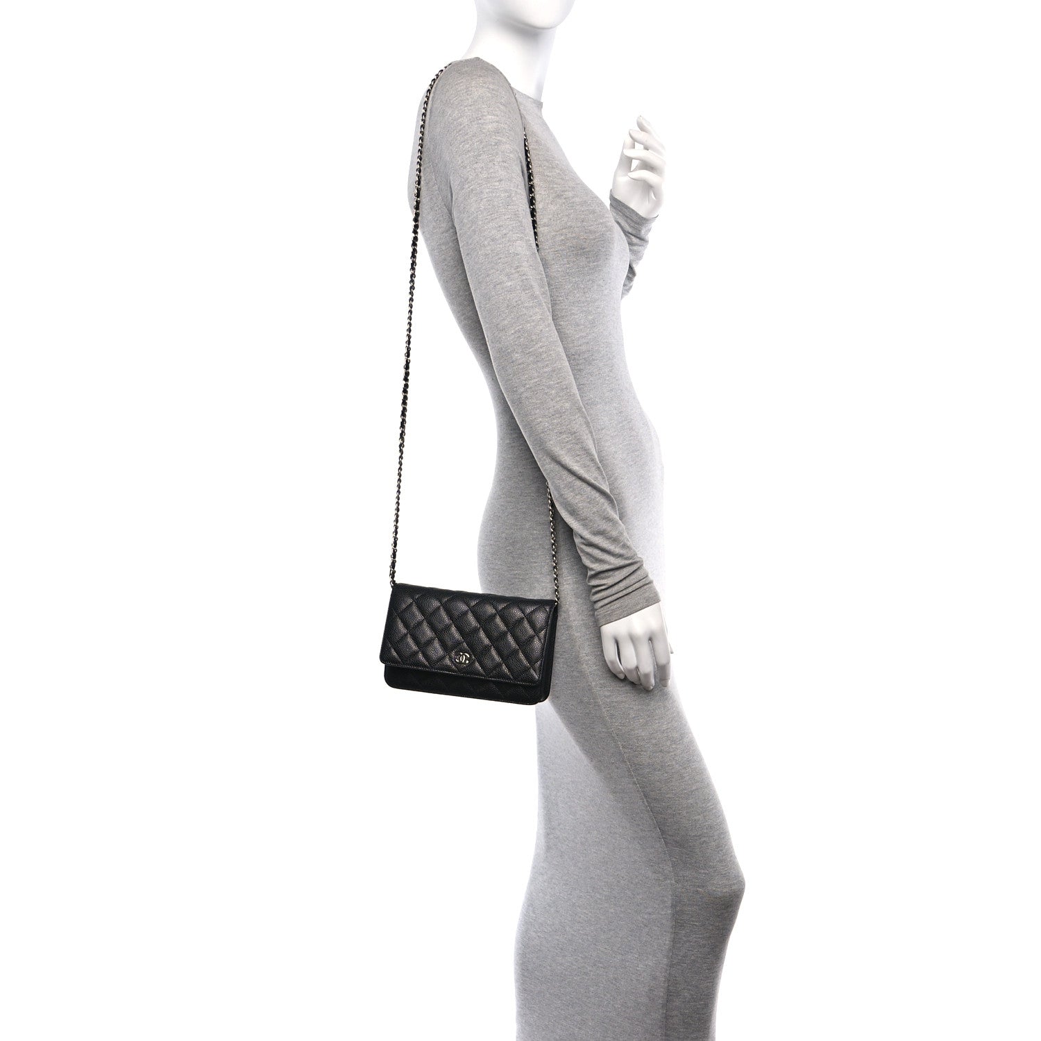 Chanel Caviar Quilted Wallet on Chain WOC Black 2 of 11