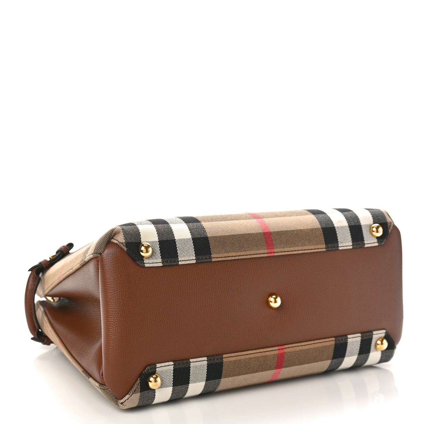 House Check Grainy Calfskin Medium Banner Tote Tan