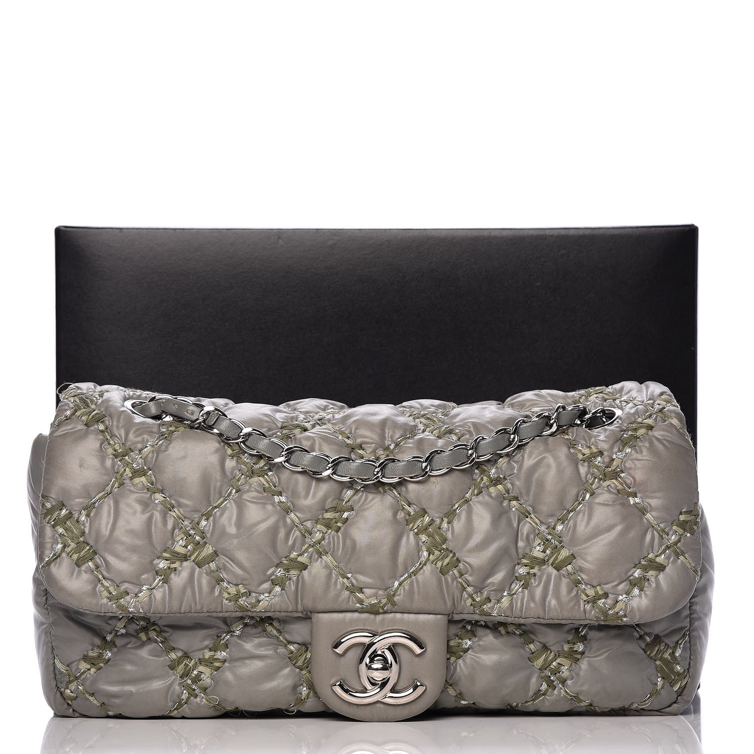 Chanel Nylon Quilted Medium Tweed on Stitch Bubble Green 17 of 17