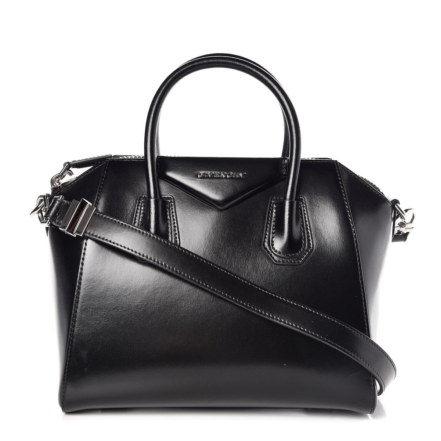 Shiny Lord Calfskin Small Antigona Black