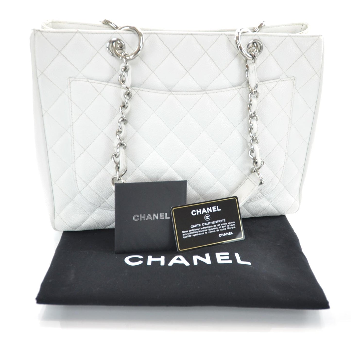 Caviar Grand Shopping Tote GST White
