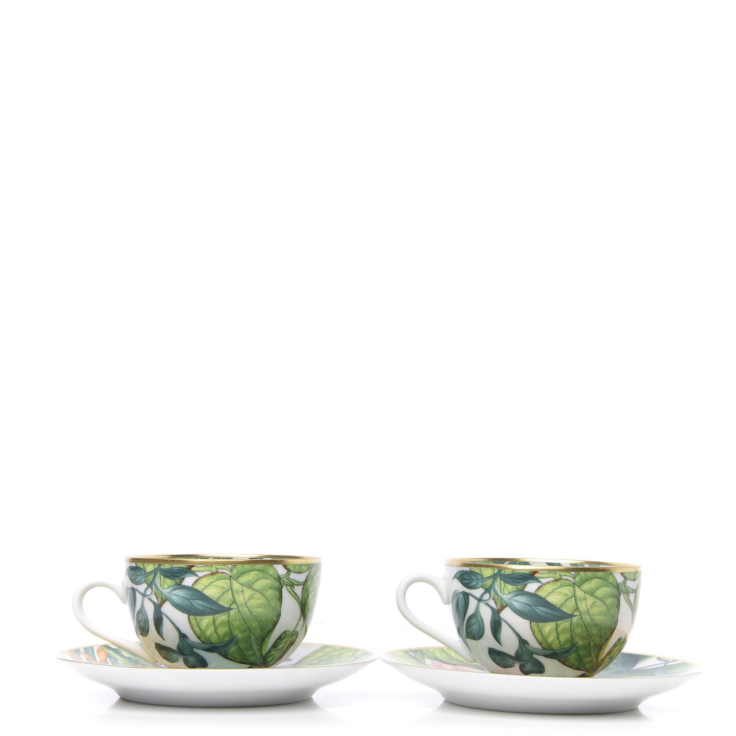 Porcelain Passifolia Tea Cup And Saucer Set Of 2