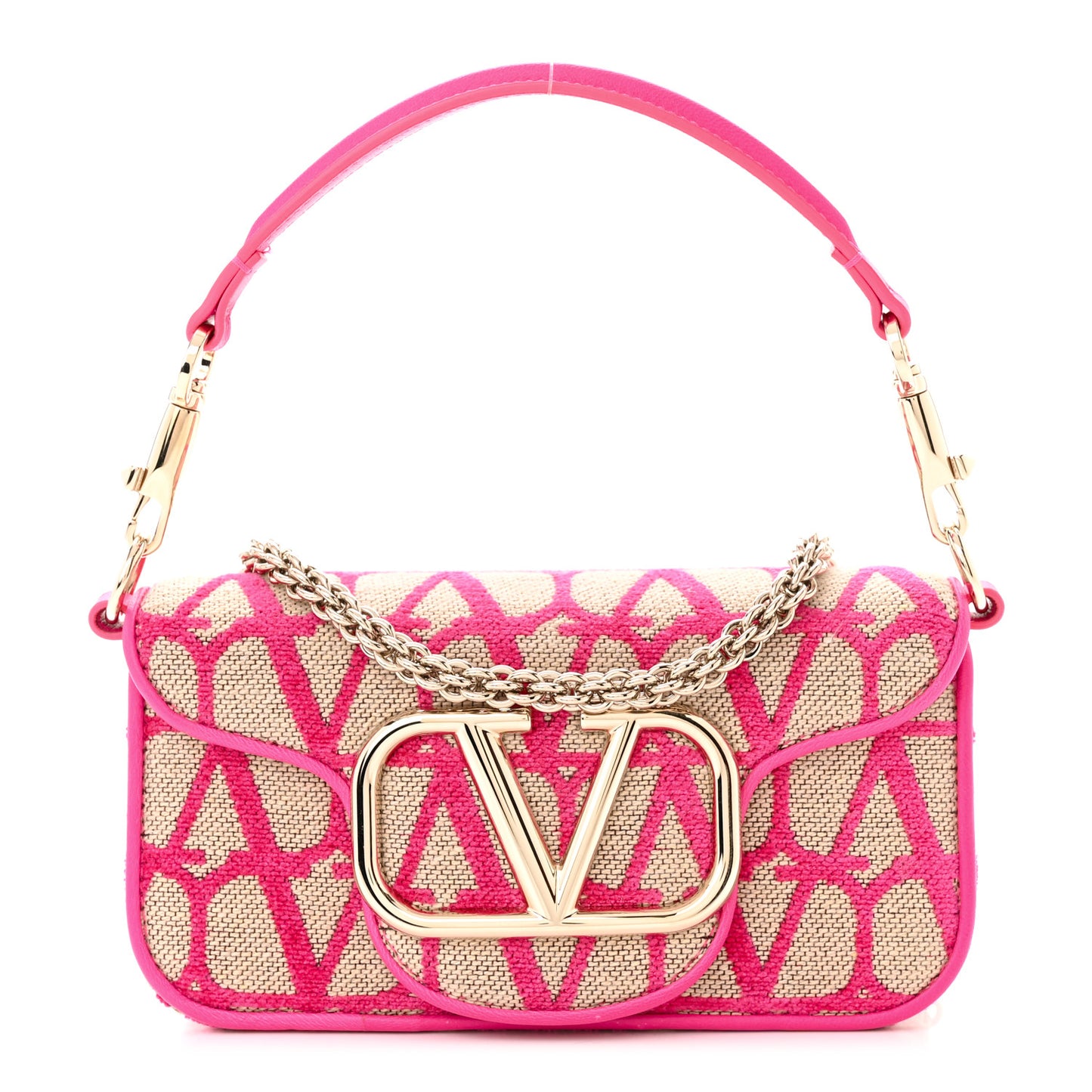 Toile Iconographe Goatskin Vlogo Small Loco Shoulder Bag Natural Pink PP