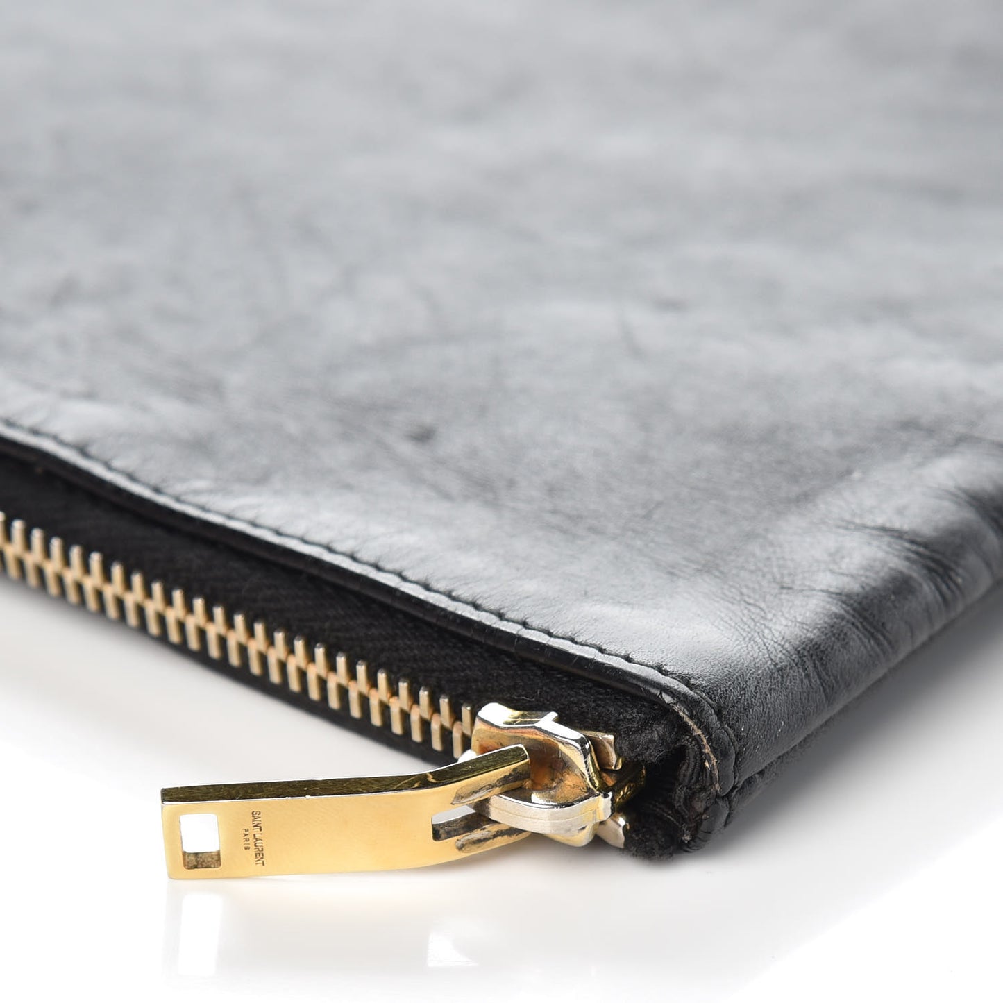 Calfskin Zipped Clutch Black