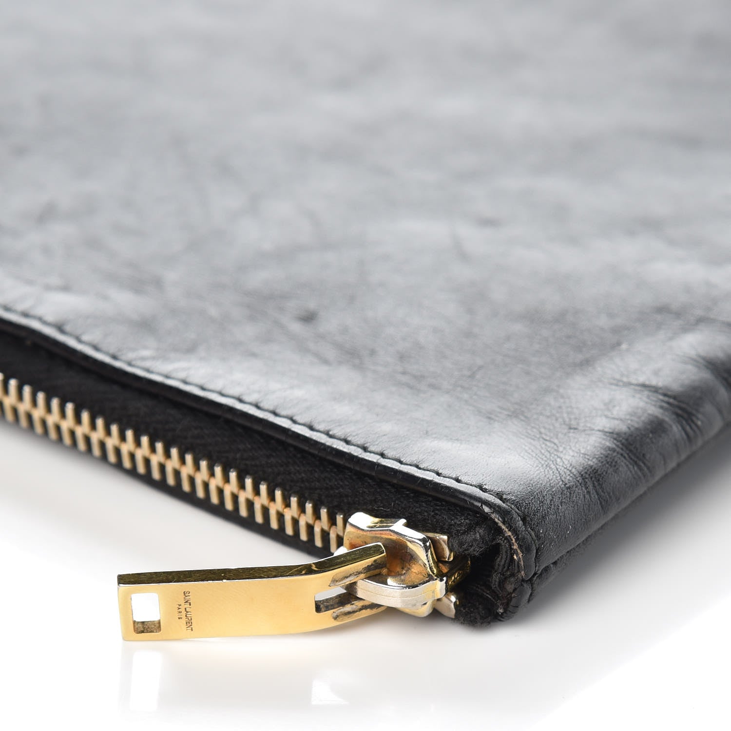 Saint Laurent Calfskin Zipped Clutch Black 17 of 17