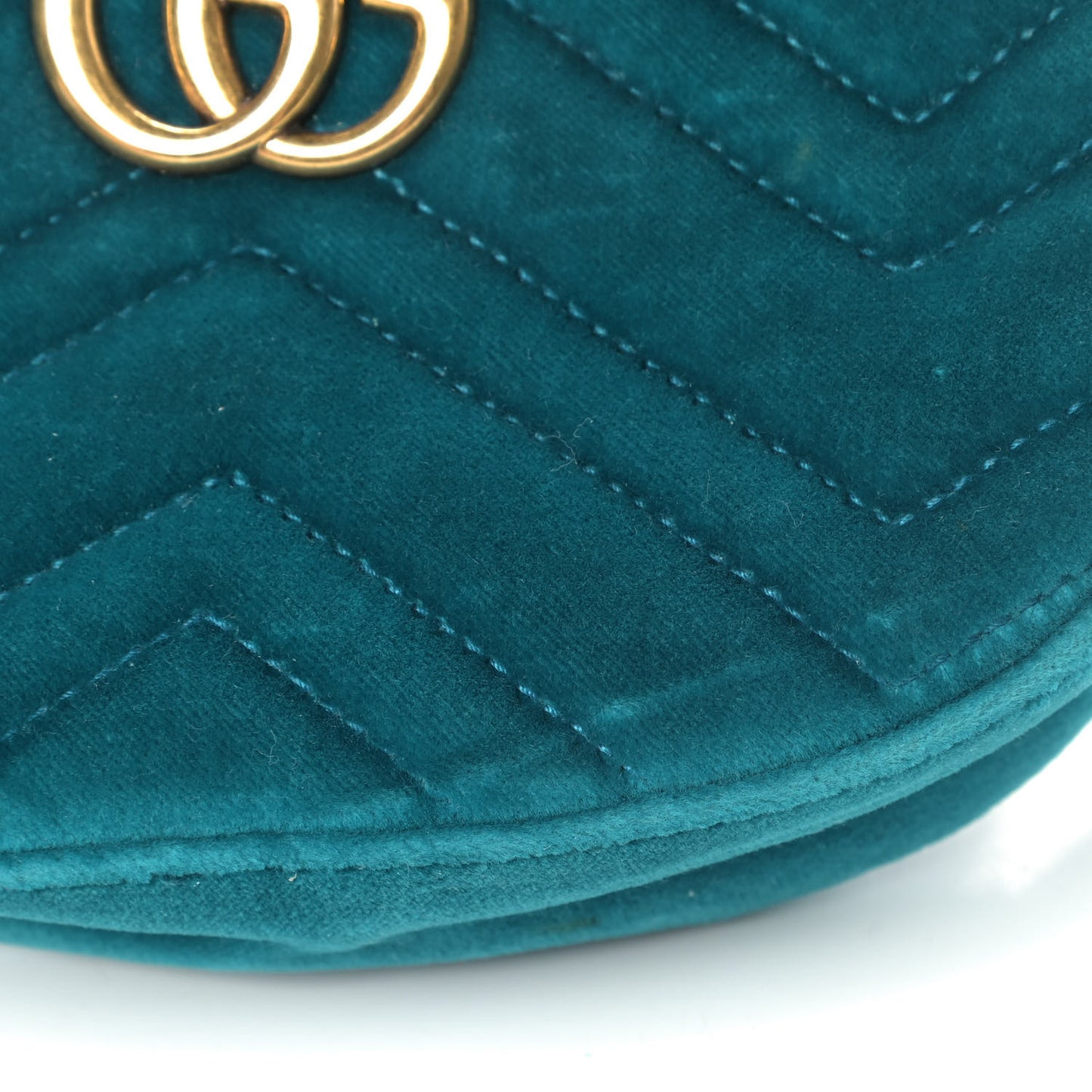 Velvet Matelasse GG Marmont Belt Bag 75 30 Pavone Cyan