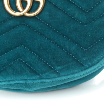 Gucci Velvet Matelasse GG Marmont Belt Bag 75 30 Pavone Cyan 5 of 5