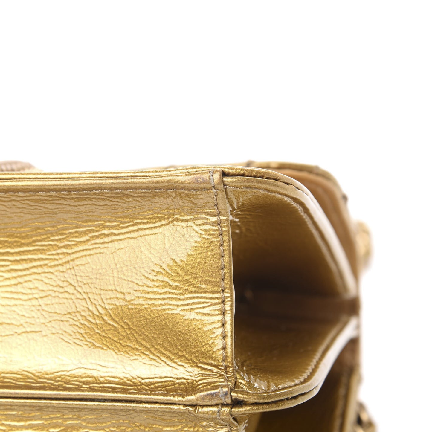 Patent Medium Madison Flap Gold