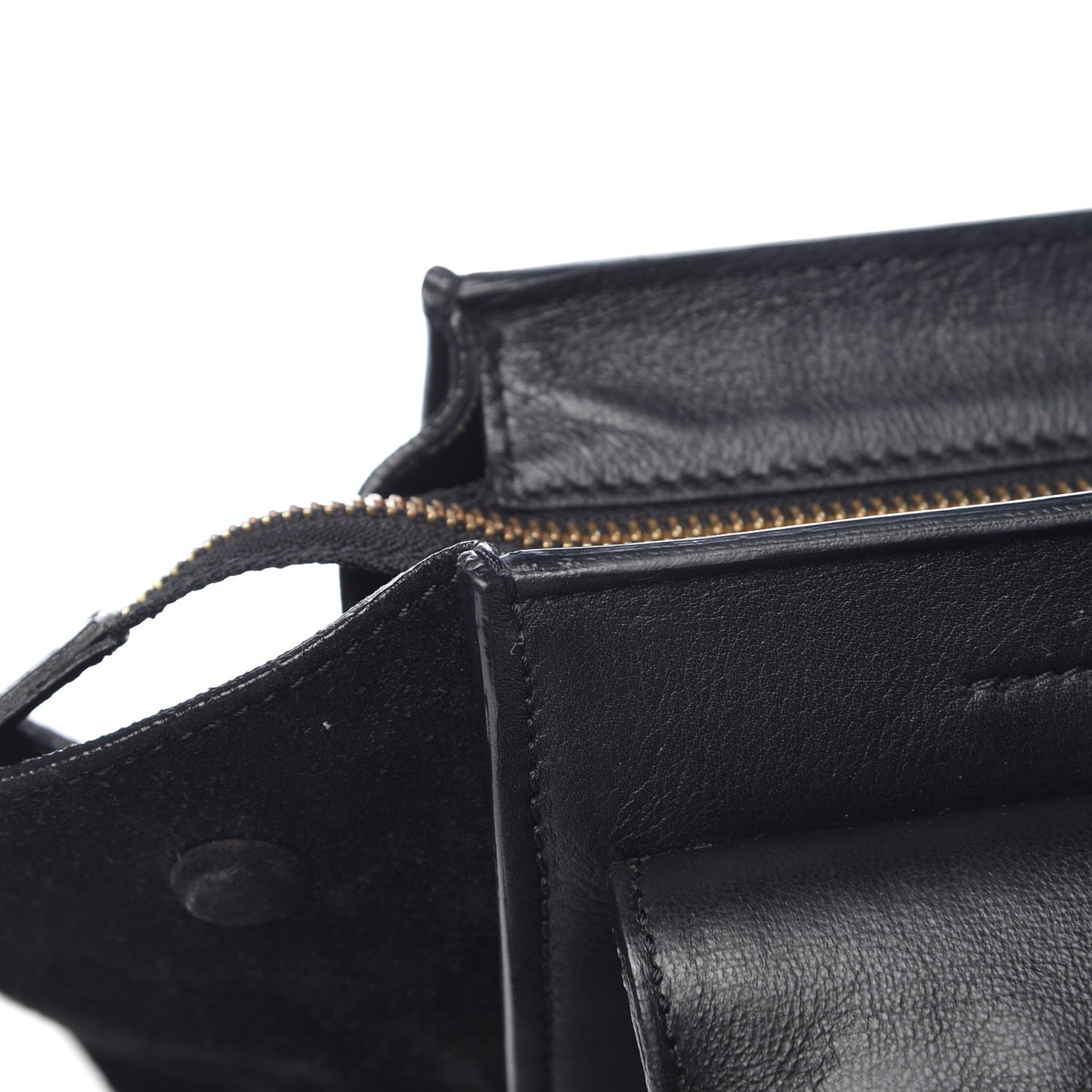 Crocodile Embossed Calfskin Suede Medium Trapeze Black