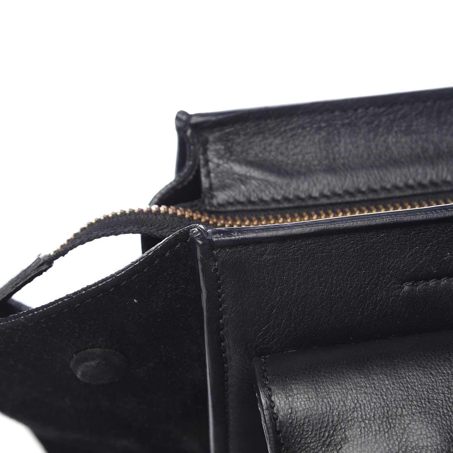 Celine Crocodile Embossed Calfskin Suede Medium Trapeze Black 15 of 23