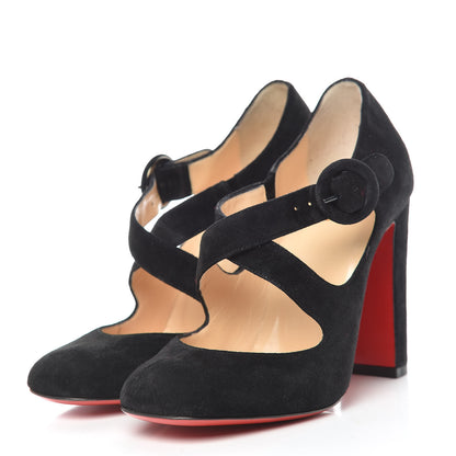 Christian Louboutin Veau Velours Miss Ellen 100 Pumps 36 Black 3 of 9