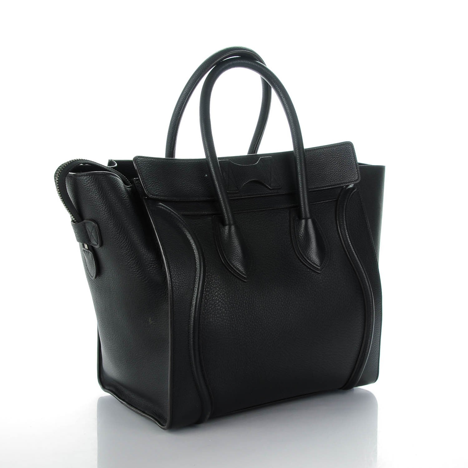 Celine Drummed Calfskin Mini Luggage Black 3 of 8