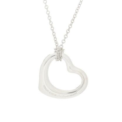 Tiffany Sterling Silver 22mm Elsa Peretti Open Heart Pendant Necklace 4 of 5
