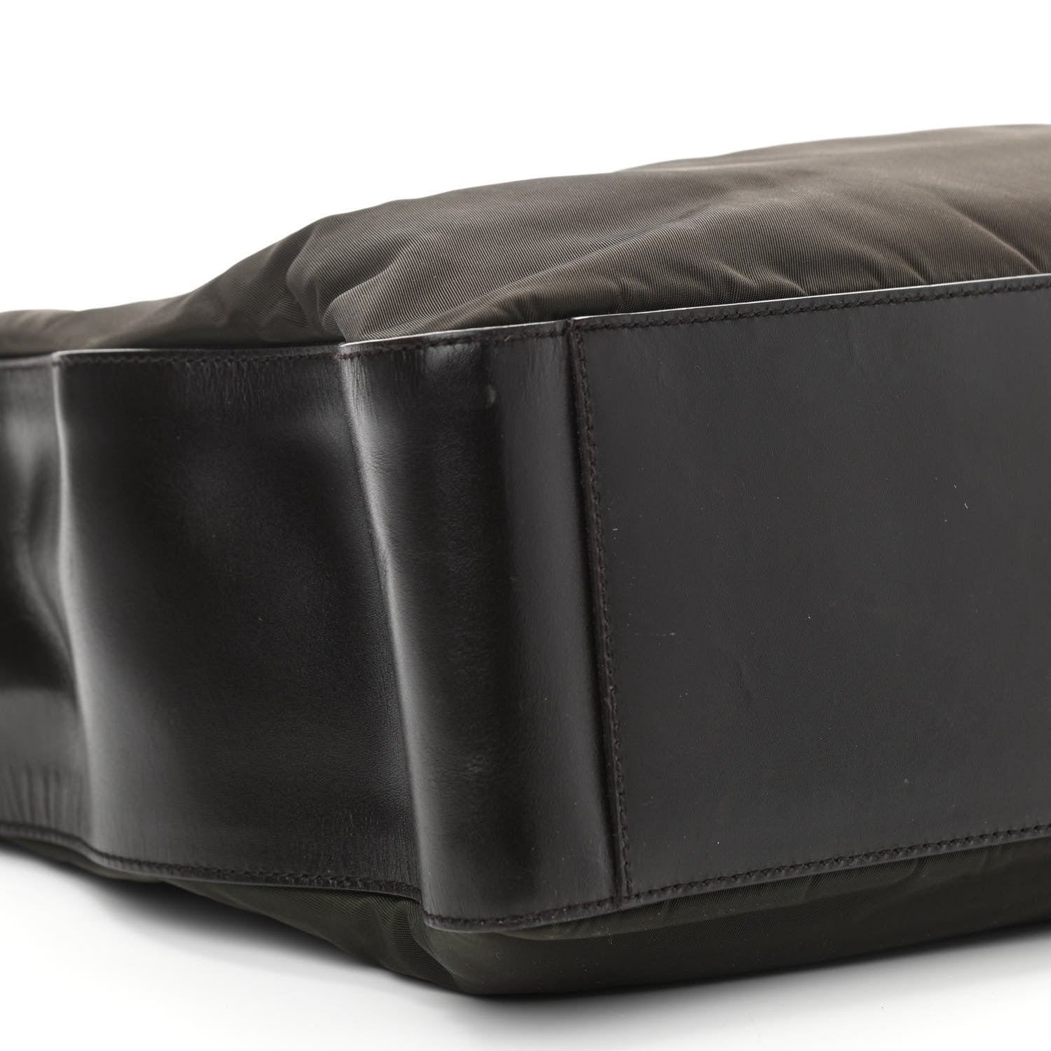 Prada Tessuto Nylon Soft Calfskin Shopping Tote Ebano 5 of 9