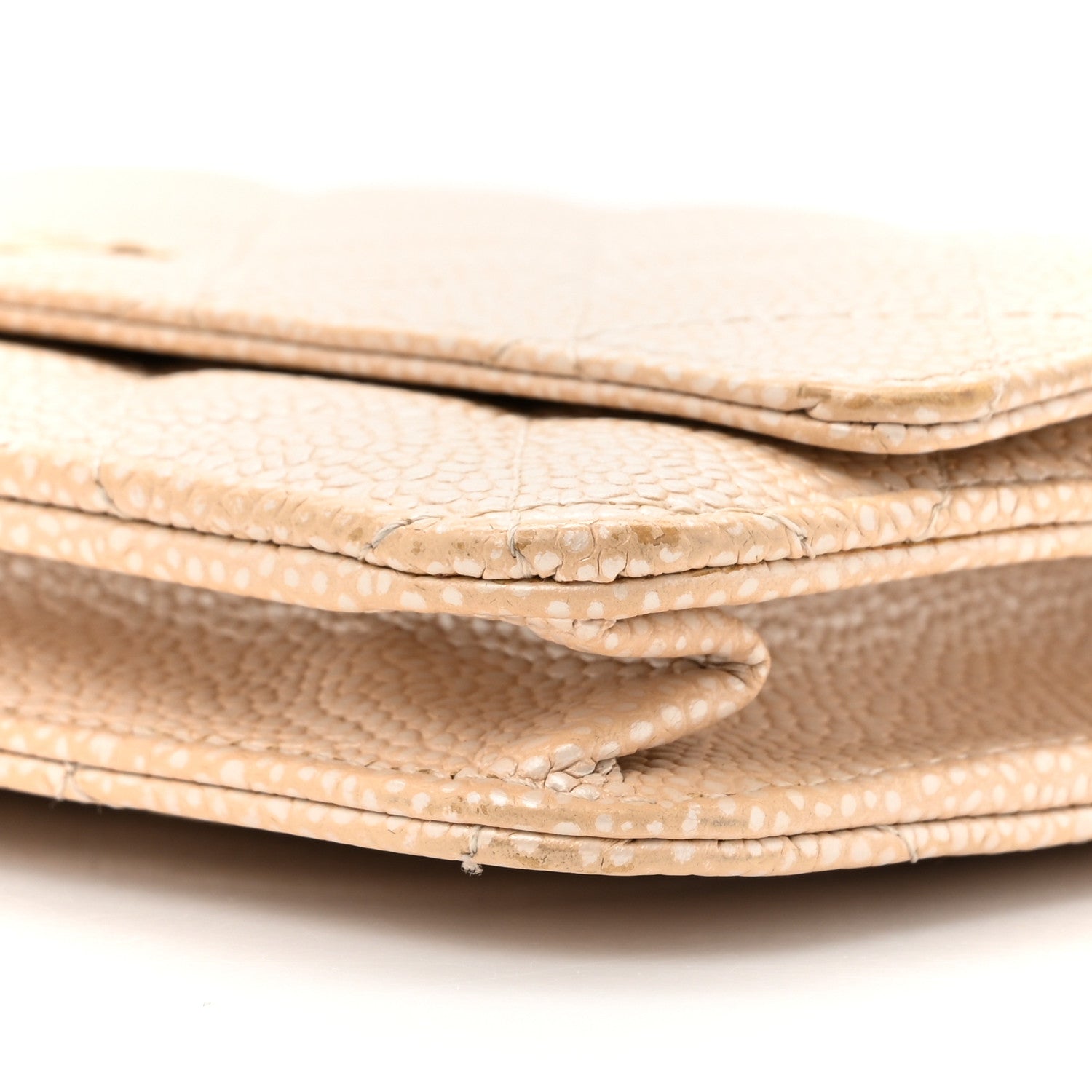 Chanel Pearly Caviar Quilted Wallet On Chain WOC Beige 10 of 18