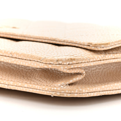 Chanel Pearly Caviar Quilted Wallet On Chain WOC Beige 10 of 18