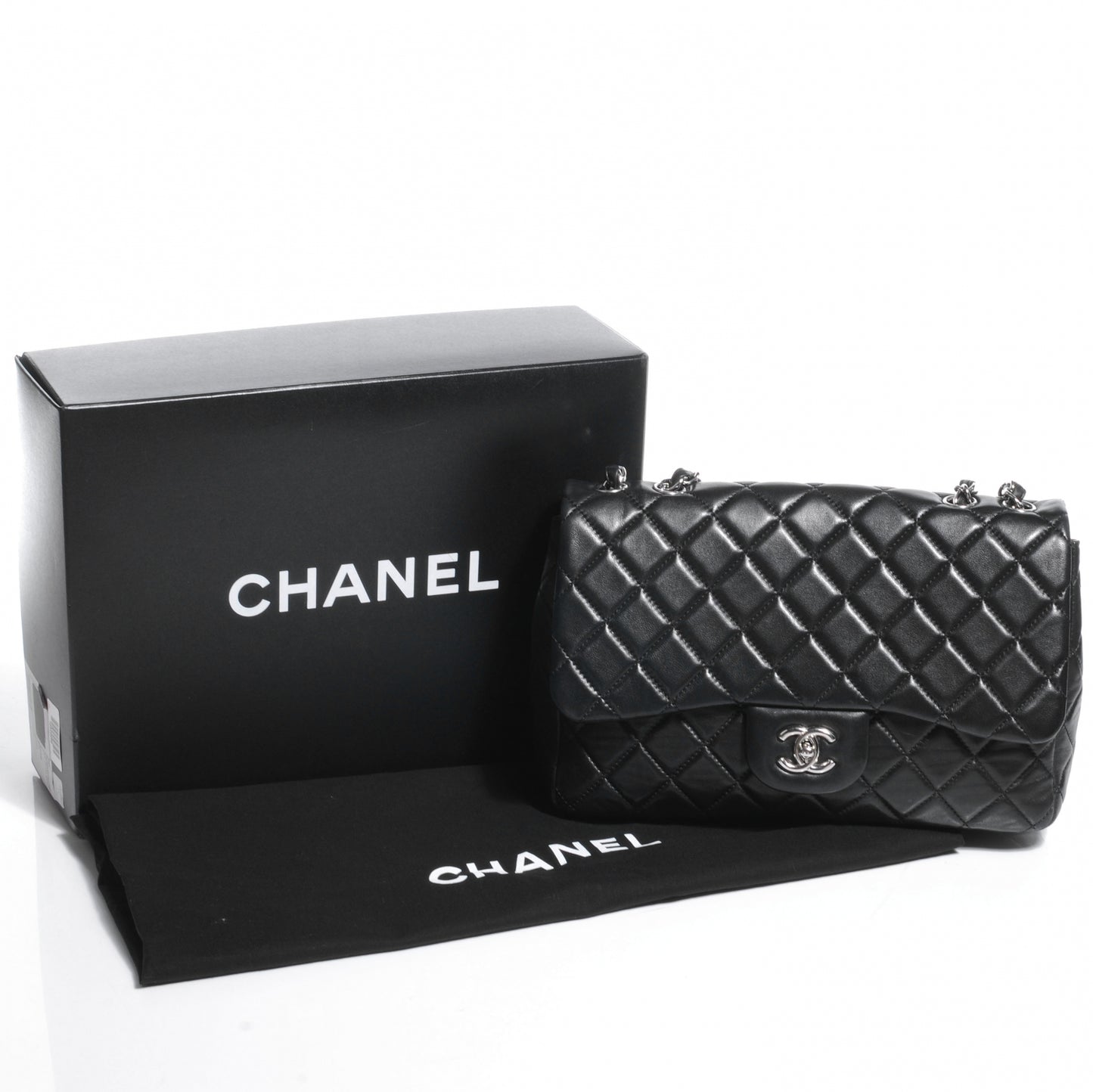 Lambskin Jumbo Single Flap Black