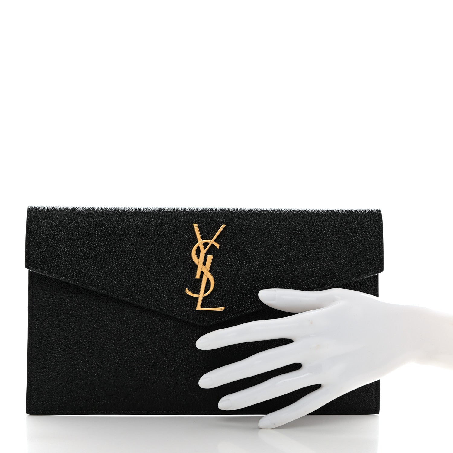 Saint Laurent Grain De Poudre Uptown Pouch Black 2 of 8
