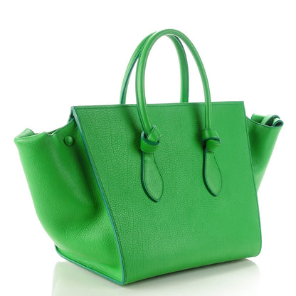 Celine Crisped Calfskin Small Tie Knot Tote Grass Green 4 of 10