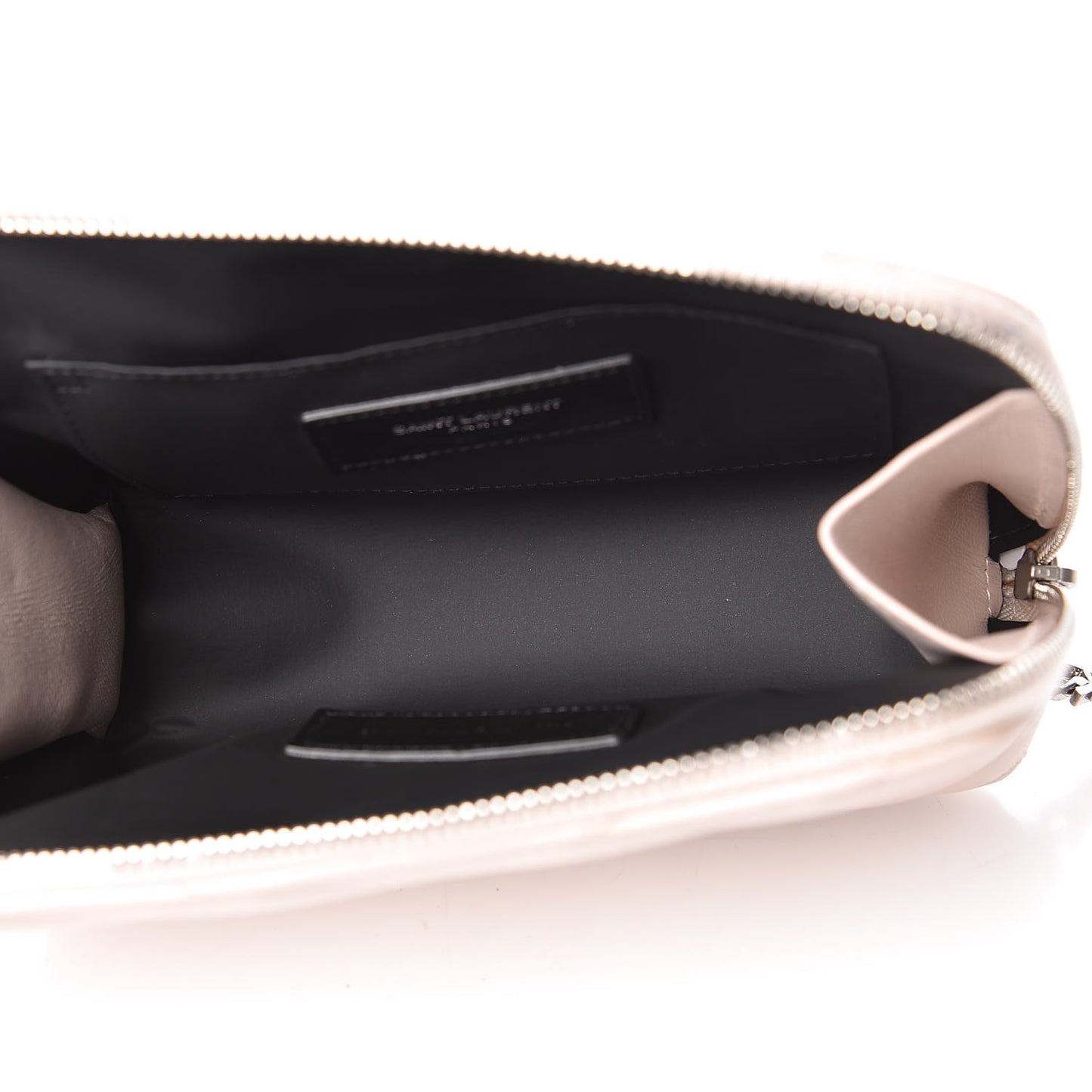 Lambskin Matelasse Cosmetic Case Washed Light Pink