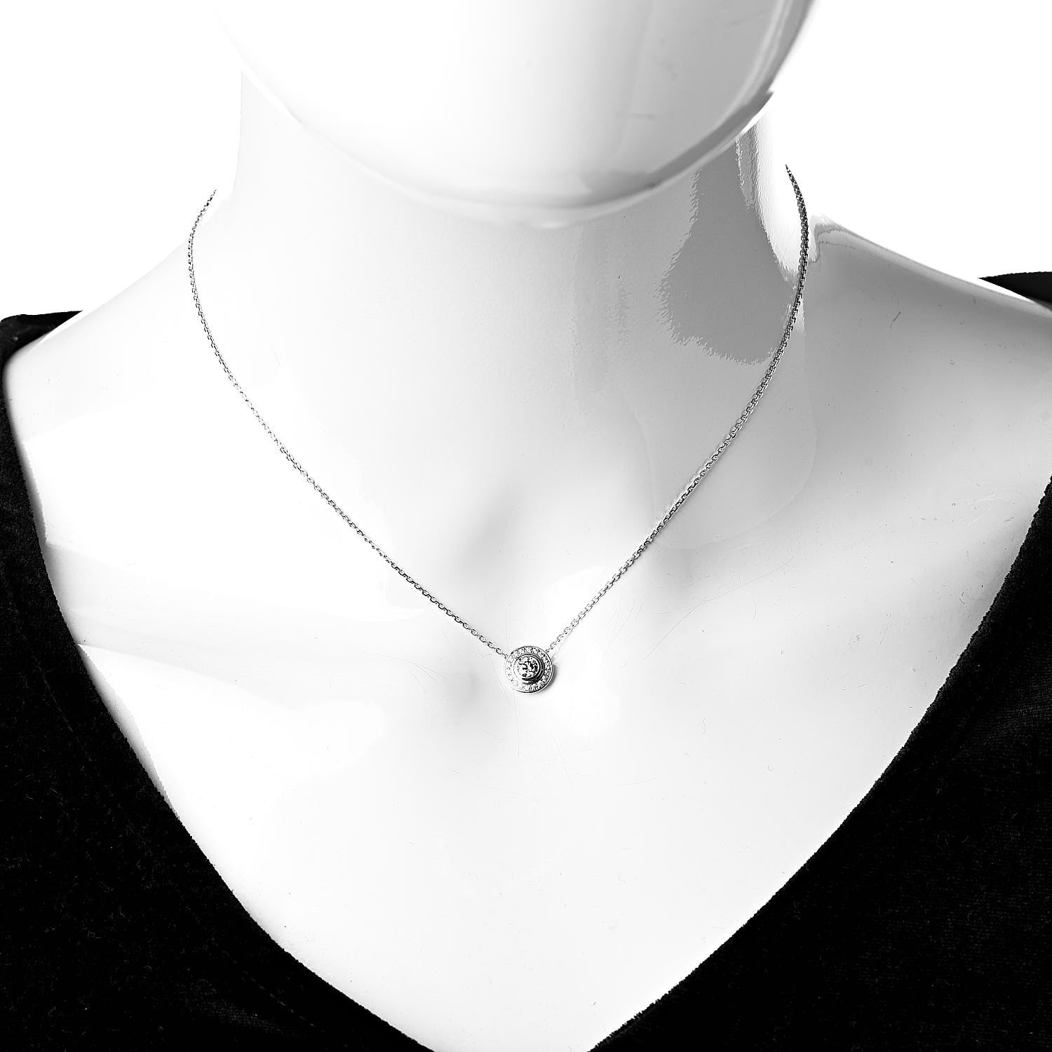 Cartier 18K White Gold Diamond D'Amour Pave Pendant Necklace 2 of 5