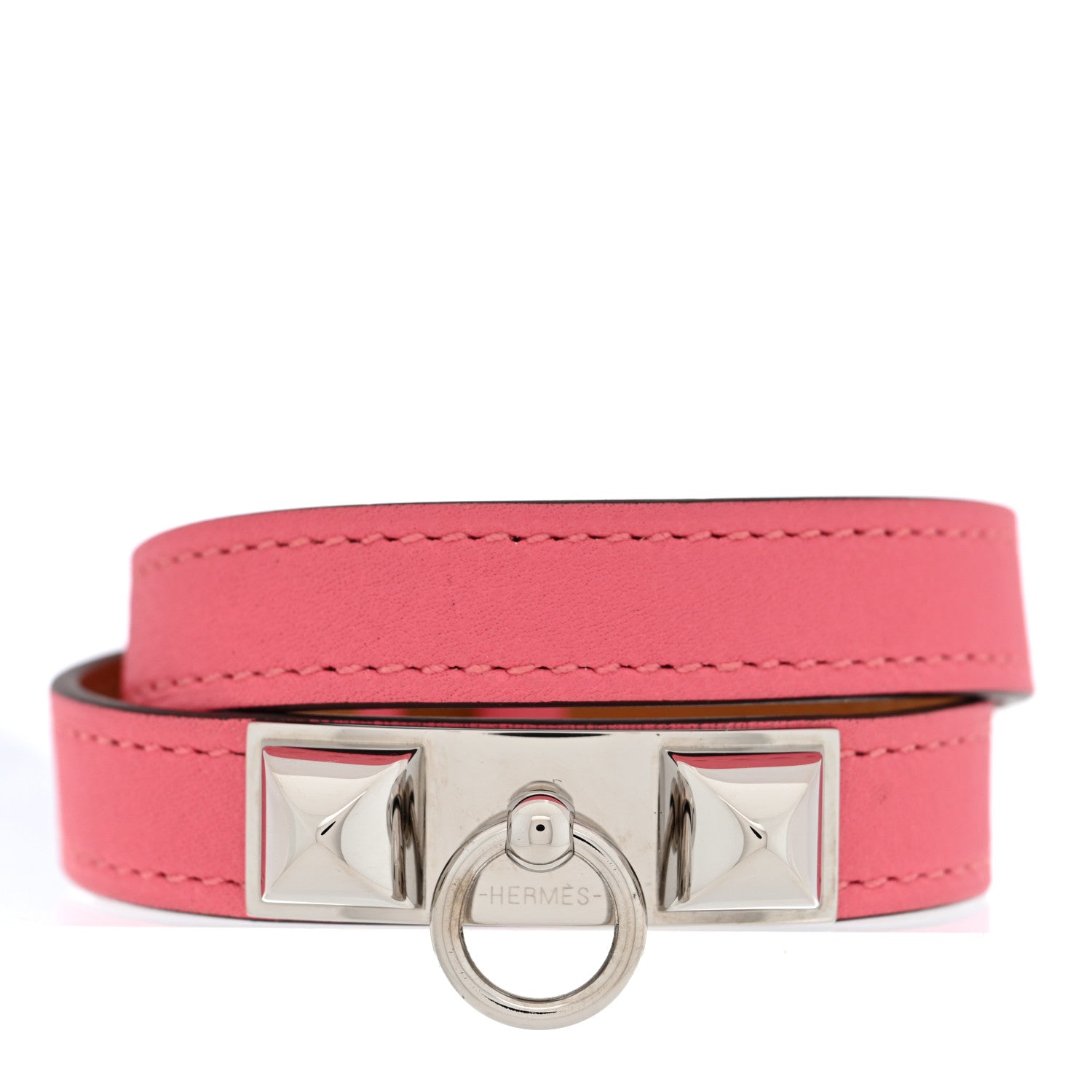 Hermes Swift Rivale Double Tour Bracelet S Rose Azalee 1 of 5