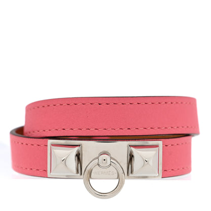 Hermes Swift Rivale Double Tour Bracelet S Rose Azalee 1 of 5
