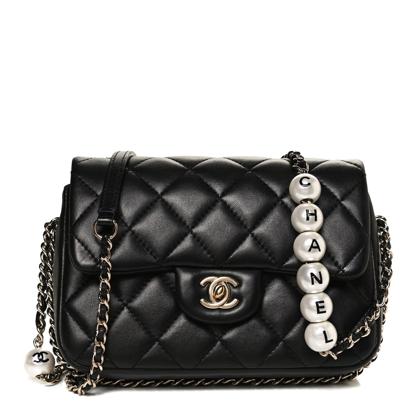 Lambskin Quilted Small My Precious Flap Black