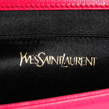 Saint Laurent Goatskin Monogram Large Belle De Jour Clutch Lipstick Fuchsia 6 of 7