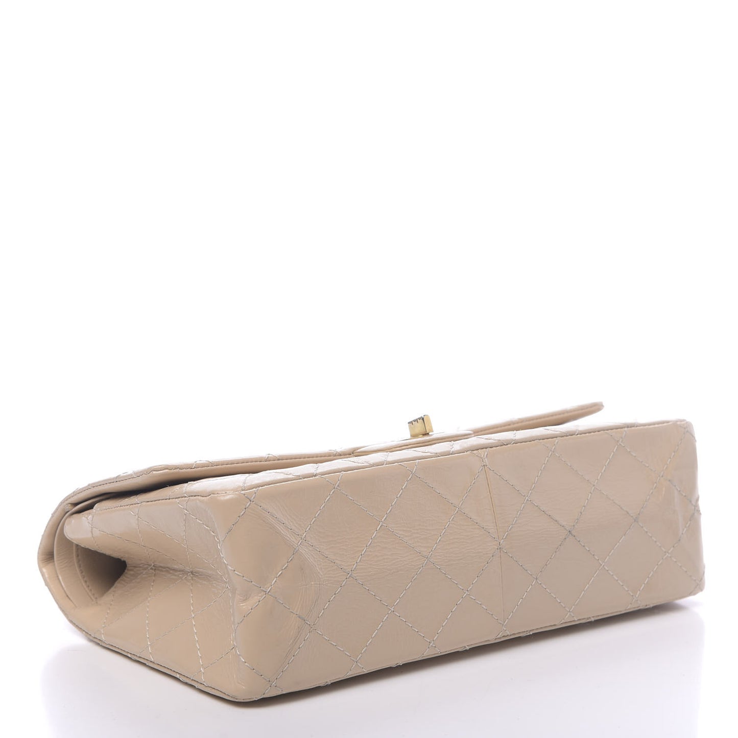 Distressed Patent Quilted 2.55 Reissue 226 Flap Beige