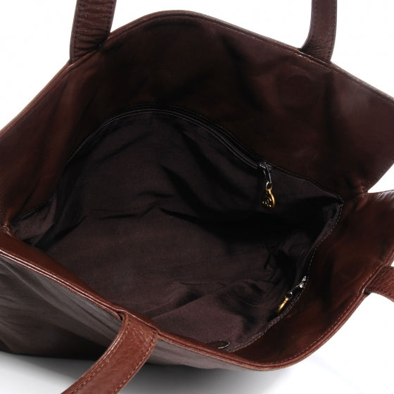 Leather CC Tote Brown