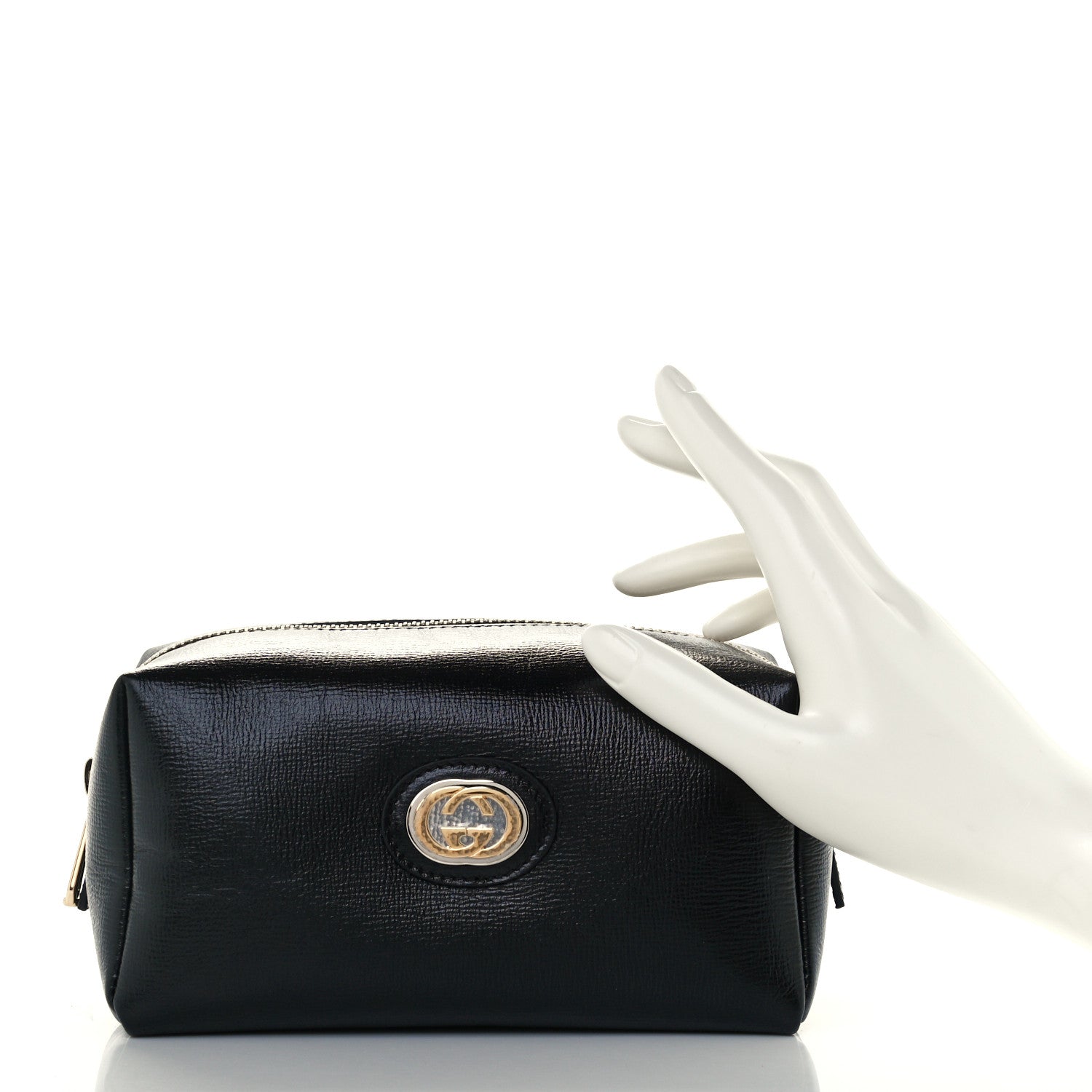 Gucci Azalea Calfskin Marina Cosmetic Case Black 2 of 12