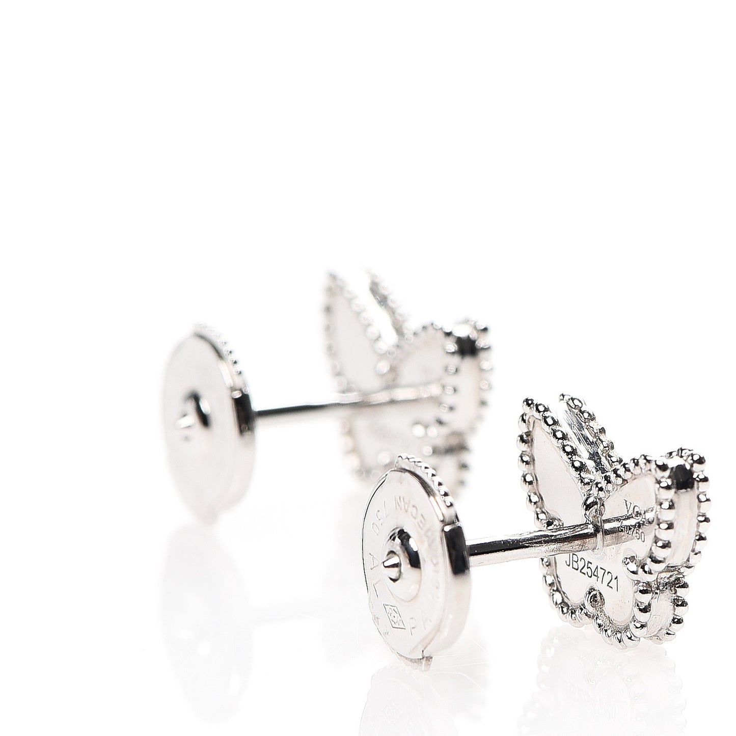 18K White Gold Turquoise Sweet Alhambra Butterfly Earrings