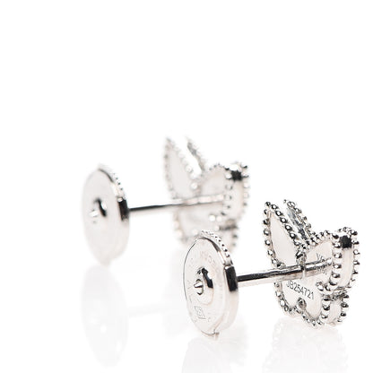 Van Cleef & Arpels 18K White Gold Turquoise Sweet Alhambra Butterfly Earrings 3 of 5