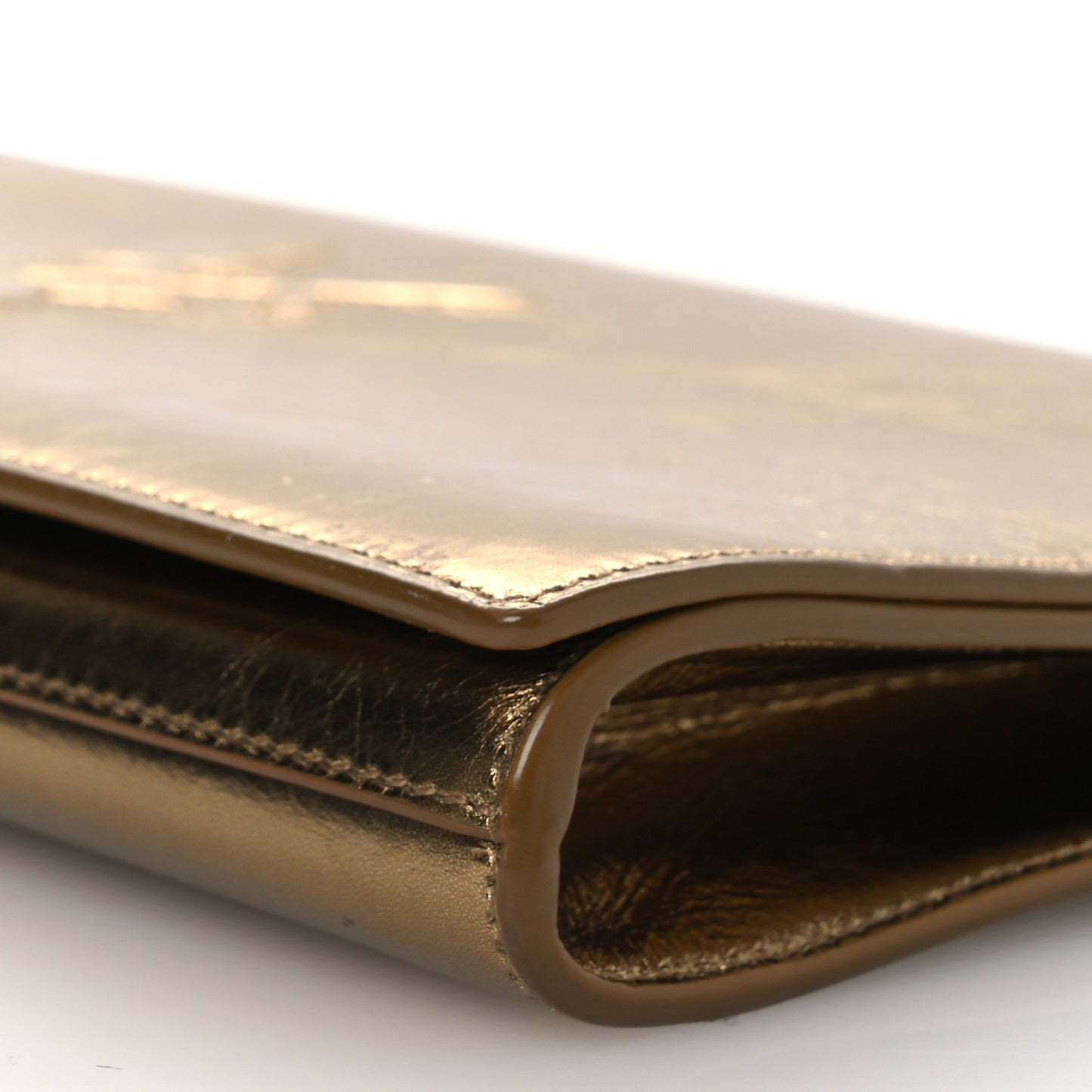 Metallic Calfskin Monogram Large Belle De Jour Clutch Gold