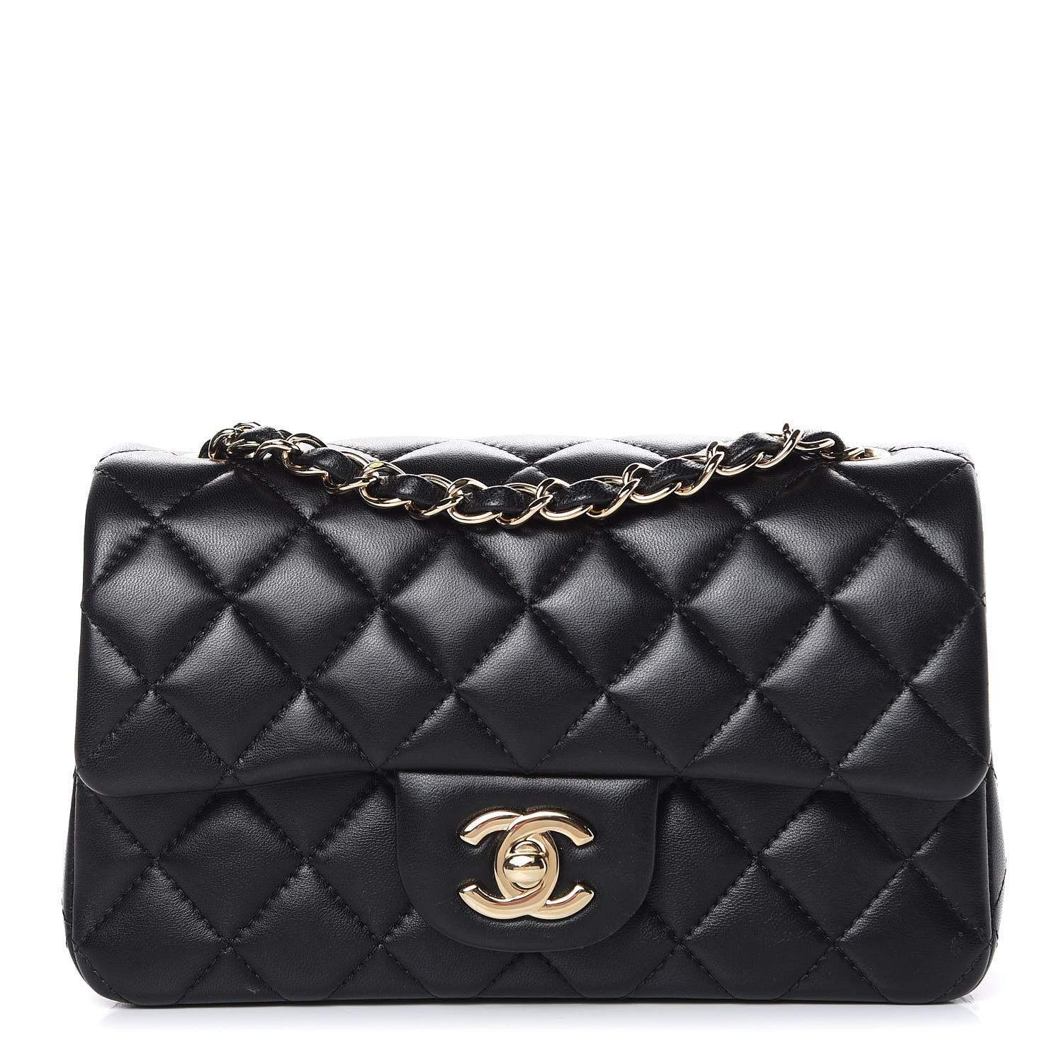 Chanel Lambskin Quilted Mini Rectangular Flap Black 1 of 12