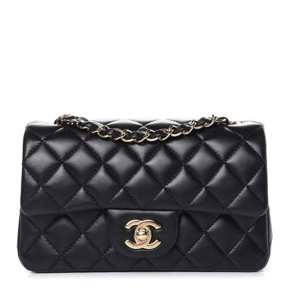 Chanel Lambskin Quilted Mini Rectangular Flap Black 1 of 12