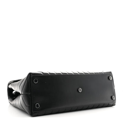 Saint Laurent Calfskin Y Quilted Monogram Monochrome Large Loulou Chain Satchel Black 4 of 11