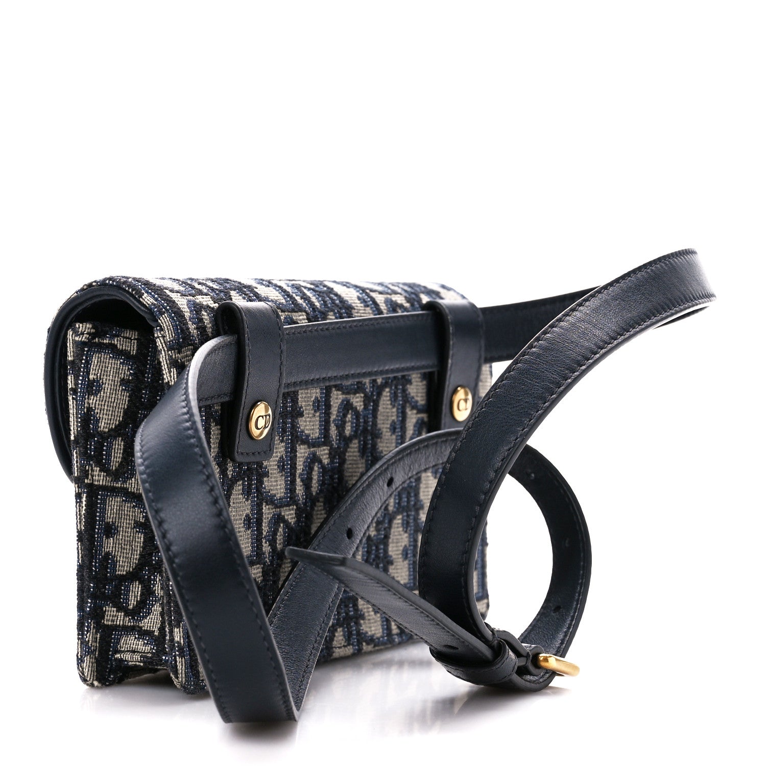 Christian Dior Oblique Saddle Belt Bag Blue 3 of 12