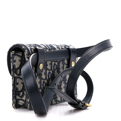 Christian Dior Oblique Saddle Belt Bag Blue 3 of 12