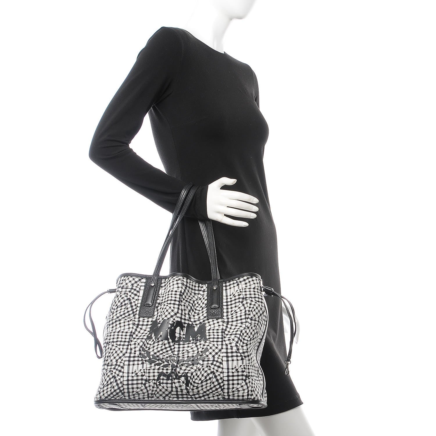 MCM Visetos Medium Liz Reversible Shopper Tote Black 2 of 16