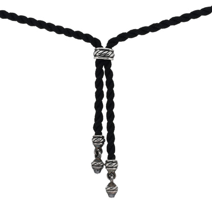 David Yurman Sterling Silver Hematine 20mm Cable Berries Pendant Cord Necklace Black 4 of 4