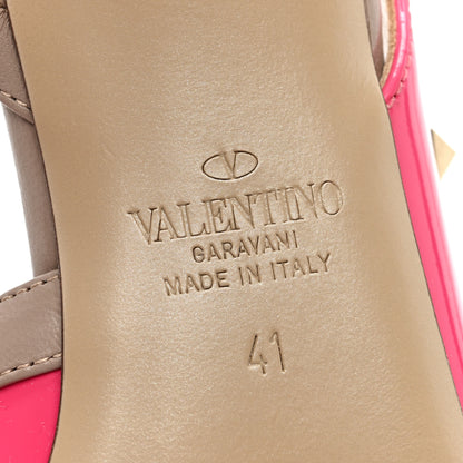Valentino Garavani Patent Rockstud Half d'Orsay Slingback 85mm Pumps 41 Peony Poudre 6 of 9