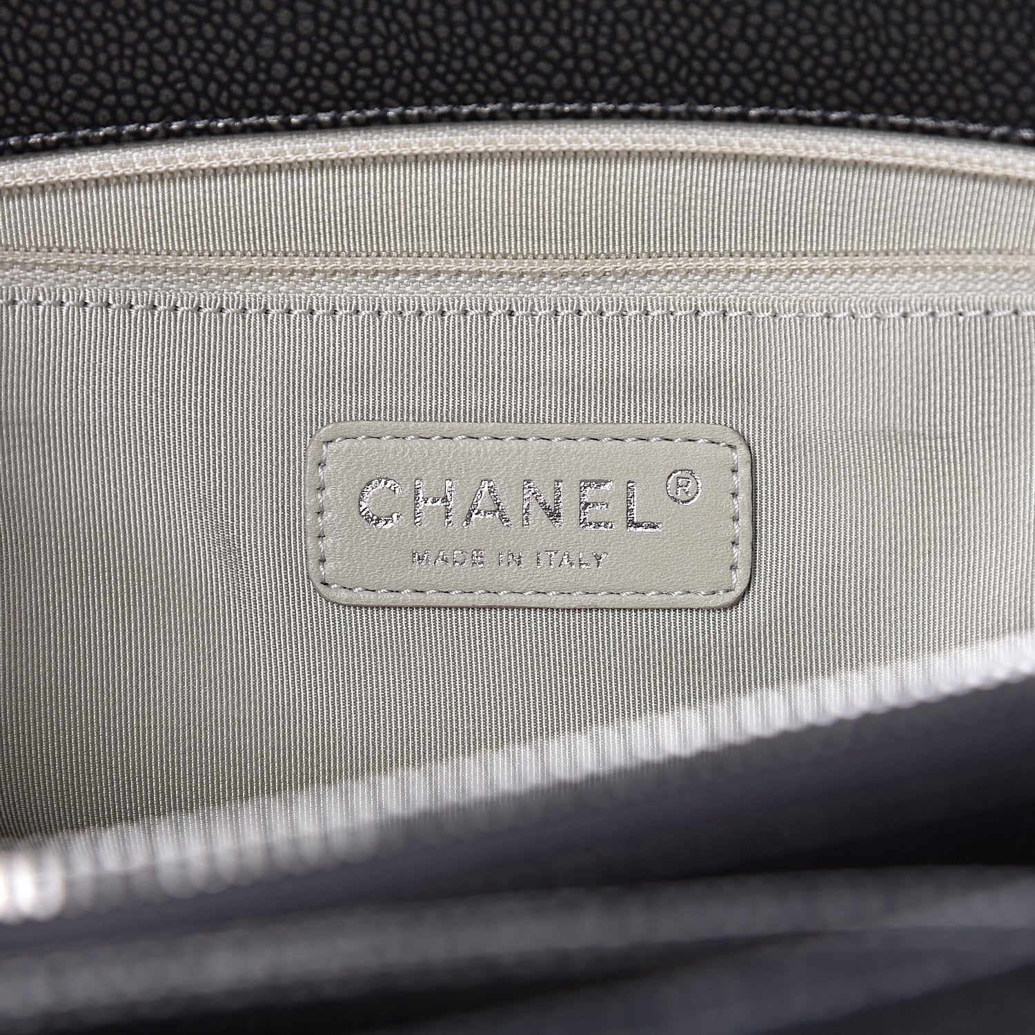 Chanel Metallic Caviar Quilted CC Tote Dark Silver 6 of 15