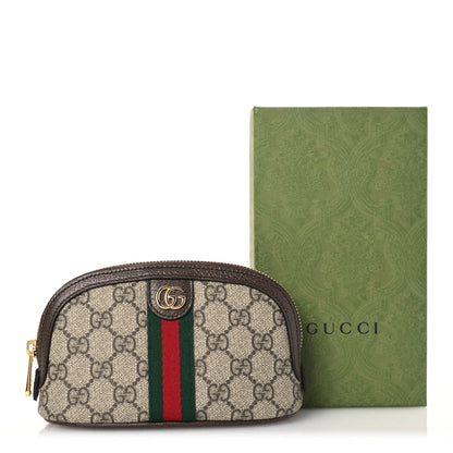 Gucci GG Supreme Monogram Textured Calfskin Web Medium Ophidia Cosmetic Case Beige Ebony New Acero 8 of 8