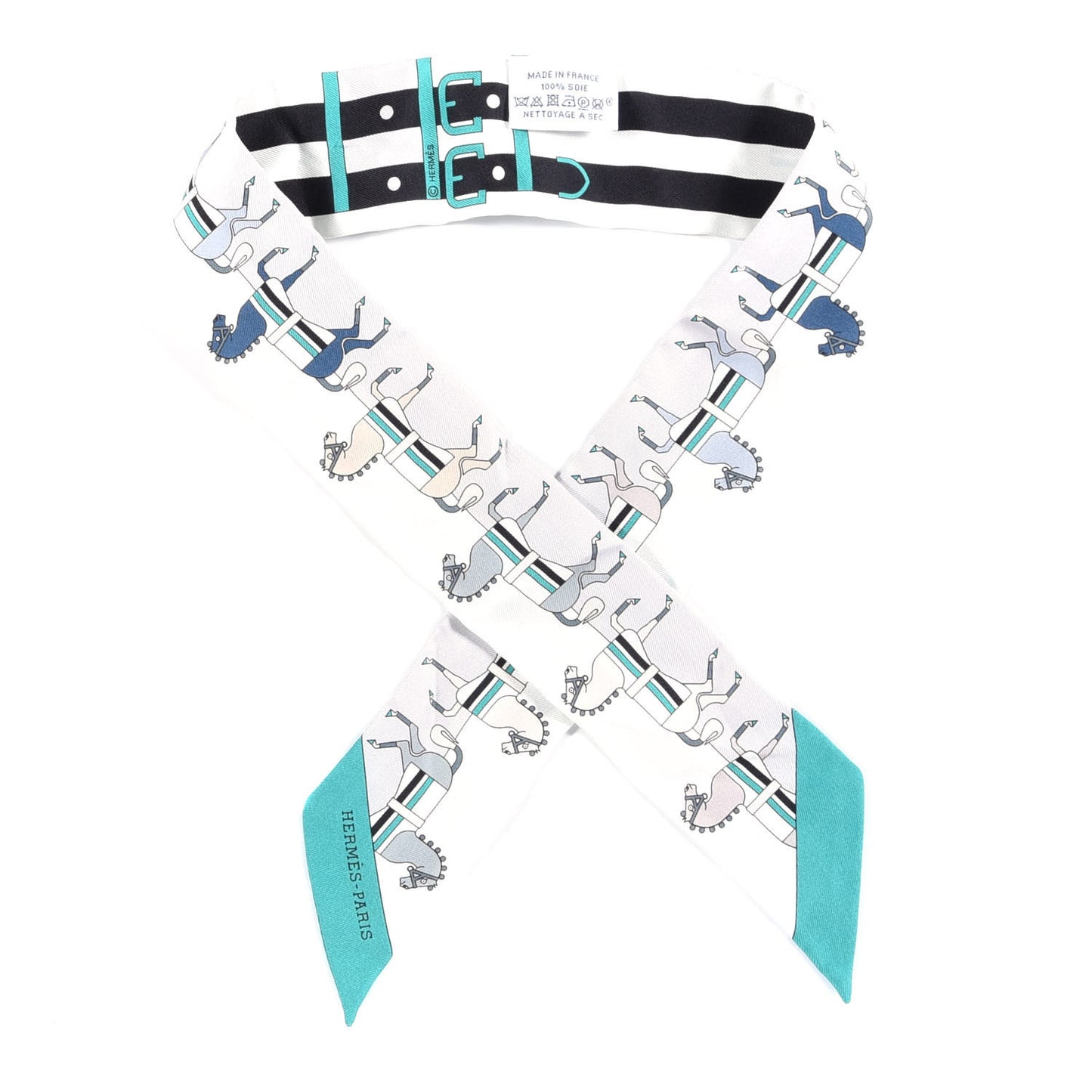 Silk Rocabar Twilly White Gris Perle Menthe